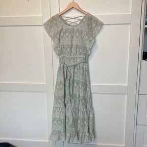 Lace up back maxi dress